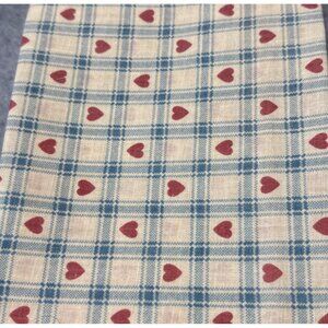 18x22 Cotton Fat Quarter Pink Heart Blue Plaid Fabric Quilt Craft Sewing Materia